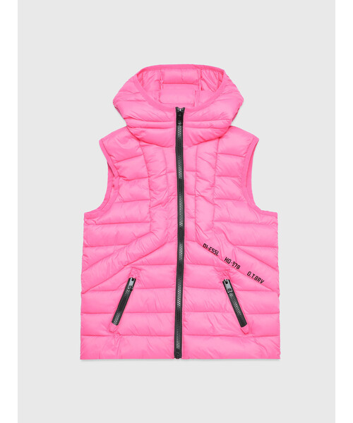 DIESEL（ディーゼル）の「DIESEL KID ジュニア 中綿ベスト フード（ダウンベスト・キッズ・ブラック/オレンジ/グリーン/パープル/ピンク/カーキ・10Y/14Y/6Y/12Y/4Y/8Y）」の6枚目の写真