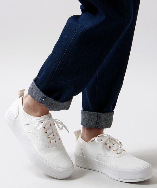 WEGO（ウィゴー）の「WEGO/キャンバスハイソールスニーカー（スニーカー・メンズ・ブラック/ブルー/ホワイト・LARGE/MEDIUM）」の2枚目の写真