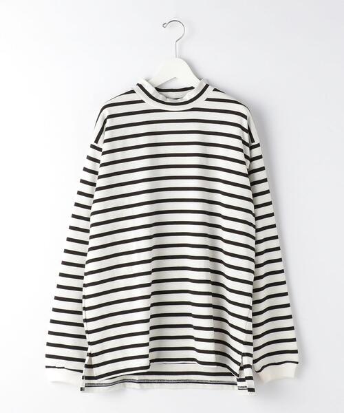 green label relaxing（グリーンレーベルリラクシング）の「OLT＜green label relaxing＞GIZA ボーダー モックネック 長袖 カットソー（Tシャツ/カットソー・メンズ・ホワイト・S/M/L/XL）」の14枚目の写真