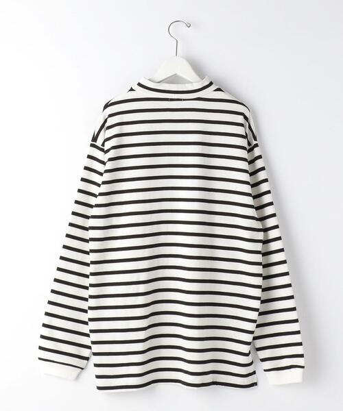 green label relaxing（グリーンレーベルリラクシング）の「OLT＜green label relaxing＞GIZA ボーダー モックネック 長袖 カットソー（Tシャツ/カットソー・メンズ・ホワイト・S/M/L/XL）」の15枚目の写真