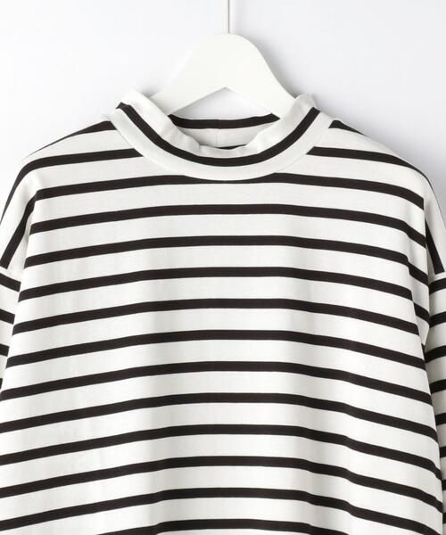 green label relaxing（グリーンレーベルリラクシング）の「OLT＜green label relaxing＞GIZA ボーダー モックネック 長袖 カットソー（Tシャツ/カットソー・メンズ・ホワイト・S/M/L/XL）」の16枚目の写真