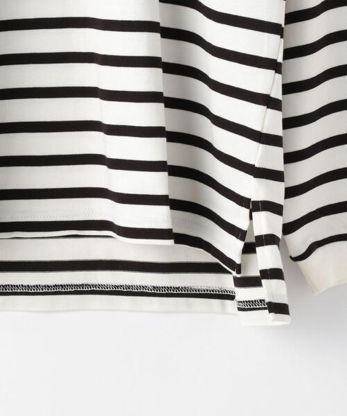 green label relaxing（グリーンレーベルリラクシング）の「OLT＜green label relaxing＞GIZA ボーダー モックネック 長袖 カットソー（Tシャツ/カットソー・メンズ・ホワイト・S/M/L/XL）」の13枚目の写真
