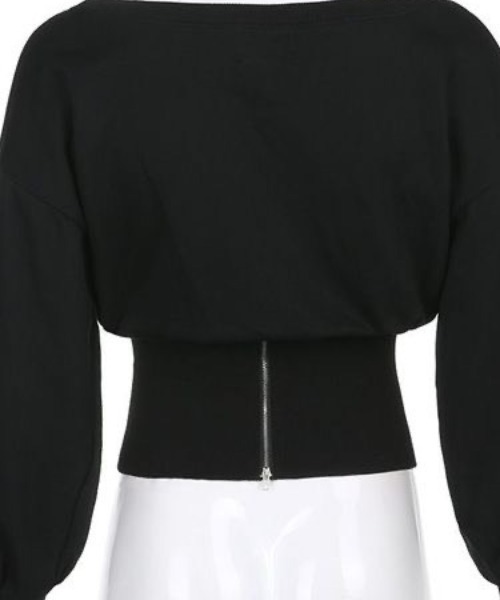 ACT（アクト）の「肩落ち ウエストリブ ショート丈 ボリュームスウェット（Tシャツ/カットソー・レディース・ブラック/グレー・FREE）」の15枚目の写真