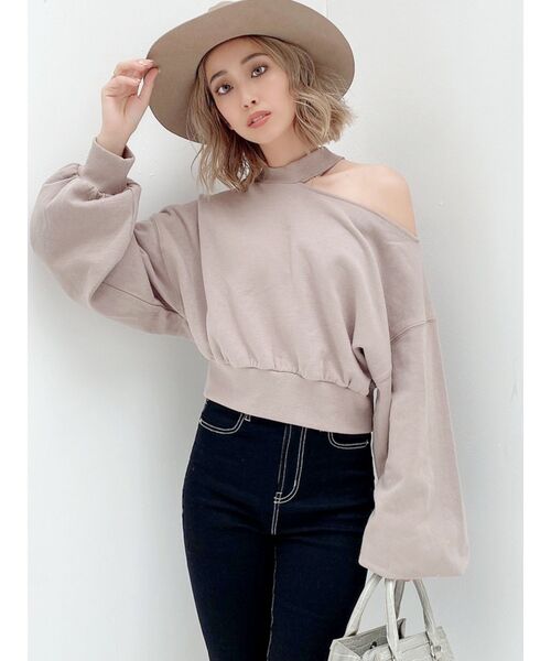 GYDA（ジェイダ）の「カットデザインraised back TOPS（Tシャツ/カットソー・レディース・オフホワイト/ブラック/ベージュ・FREE）」の18枚目の写真