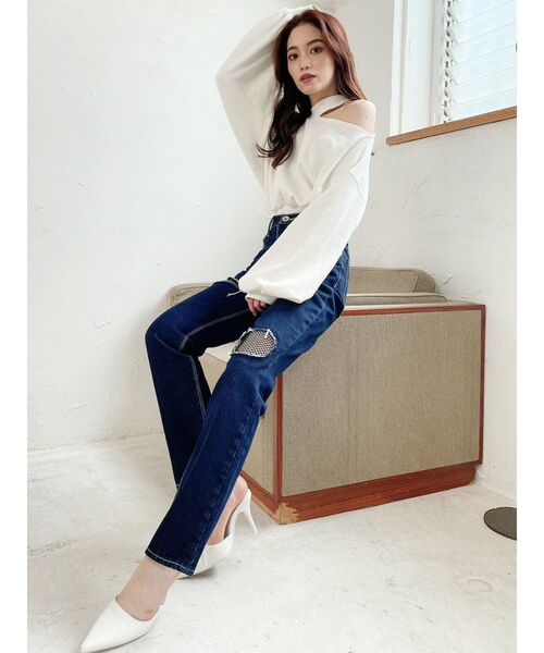 GYDA（ジェイダ）の「カットデザインraised back TOPS（Tシャツ/カットソー・レディース・オフホワイト/ブラック/ベージュ・FREE）」の12枚目の写真