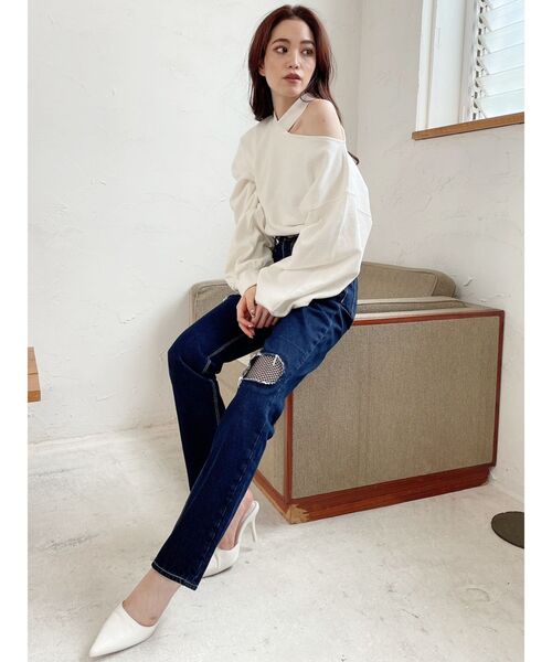 GYDA（ジェイダ）の「カットデザインraised back TOPS（Tシャツ/カットソー・レディース・オフホワイト/ブラック/ベージュ・FREE）」の15枚目の写真