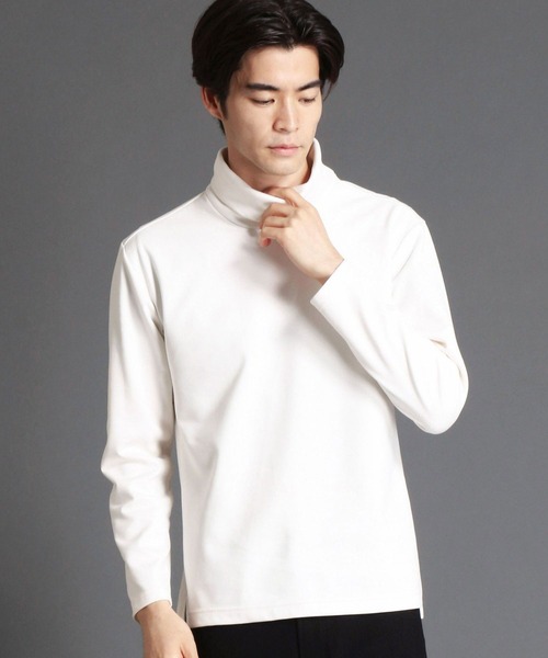 HIDEAWAYS NICOLE（ハイダウェイニコル）の「ポンチスウェードオフタートルプルオーバー（Tシャツ/カットソー・メンズ・オフホワイト/ブラック/シルバーグレー/グレイッシュベージュ/オレンジ・MEDIUM/LARGE/X-LARGE）」の2枚目の写真