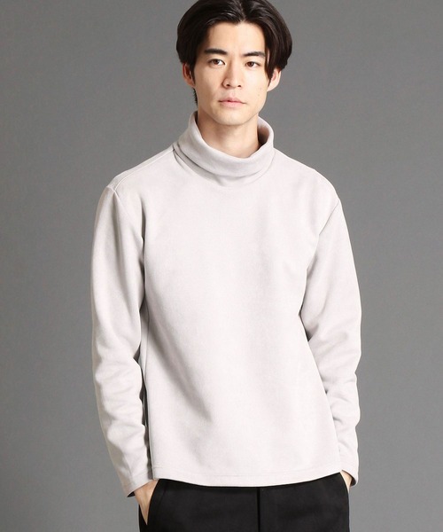 HIDEAWAYS NICOLE（ハイダウェイニコル）の「ポンチスウェードオフタートルプルオーバー（Tシャツ/カットソー・メンズ・オフホワイト/ブラック/シルバーグレー/グレイッシュベージュ/オレンジ・MEDIUM/LARGE/X-LARGE）」の4枚目の写真