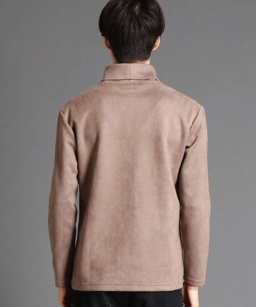 HIDEAWAYS NICOLE（ハイダウェイニコル）の「ポンチスウェードオフタートルプルオーバー（Tシャツ/カットソー・メンズ・オフホワイト/ブラック/シルバーグレー/グレイッシュベージュ/オレンジ・MEDIUM/LARGE/X-LARGE）」の9枚目の写真