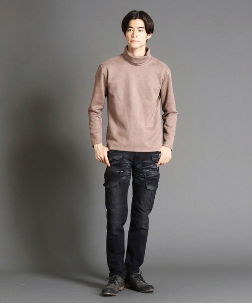 HIDEAWAYS NICOLE（ハイダウェイニコル）の「ポンチスウェードオフタートルプルオーバー（Tシャツ/カットソー・メンズ・オフホワイト/ブラック/シルバーグレー/グレイッシュベージュ/オレンジ・MEDIUM/LARGE/X-LARGE）」の15枚目の写真