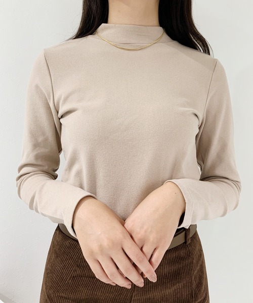 CLEA(クレア)の「スムースタッチロングスリーブカットソー(Tシャツ/カットソー・レディース・ホワイト/ブラック/ベージュ・FREE)」の9枚目の写真