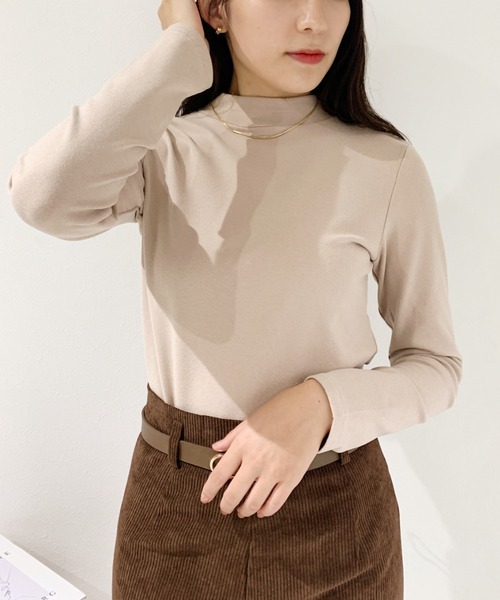 CLEA(クレア)の「スムースタッチロングスリーブカットソー(Tシャツ/カットソー・レディース・ホワイト/ブラック/ベージュ・FREE)」の18枚目の写真