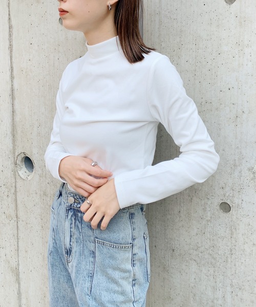 CLEA(クレア)の「スムースタッチロングスリーブカットソー(Tシャツ/カットソー・レディース・ホワイト/ブラック/ベージュ・FREE)」の7枚目の写真