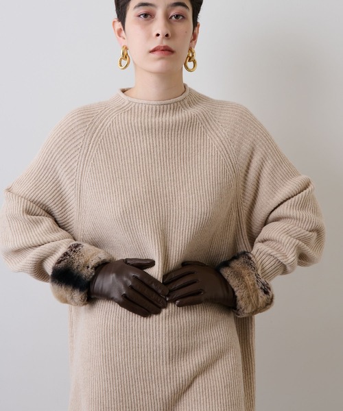 保証書付 畦ボトルネックニットワンピース 国産