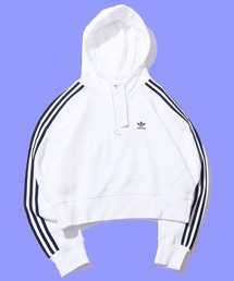 adidas/アディダス adidas ORI SHORT HOODIE クロップド パーカー スリーライン ブランドロゴ トレフォイル ショート丈