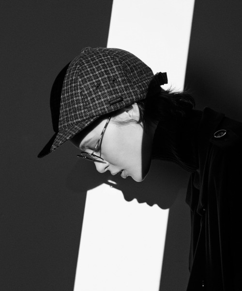 MAISON Birth(メゾンバース)の「MAISON Birth メゾンバース / HT SHORT CAP アルパカ混チェックウールキャップ / MB-21309(キャップ・レディース・ネイビー/ベージュ/ブラウン・FREE)」の2枚目の写真