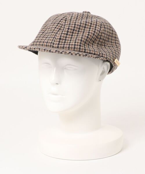 MAISON Birth(メゾンバース)の「MAISON Birth メゾンバース / HT SHORT CAP アルパカ混チェックウールキャップ / MB-21309(キャップ・レディース・ネイビー/ベージュ/ブラウン・FREE)」の4枚目の写真