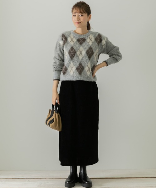 URBAN RESEARCH Sonny Label（アーバンリサーチサニーレーベル）の「アーガイルパターンニットプルオーバー（ニット/セーター・レディース・グレー/オフホワイト/オレンジ・FREE）」の12枚目の写真