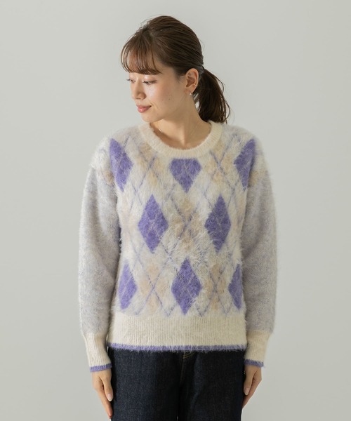 URBAN RESEARCH Sonny Label（アーバンリサーチサニーレーベル）の「アーガイルパターンニットプルオーバー（ニット/セーター・レディース・グレー/オフホワイト/オレンジ・FREE）」の19枚目の写真