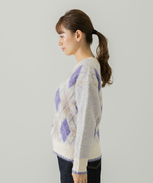 URBAN RESEARCH Sonny Label（アーバンリサーチサニーレーベル）の「アーガイルパターンニットプルオーバー（ニット/セーター・レディース・グレー/オフホワイト/オレンジ・FREE）」の20枚目の写真