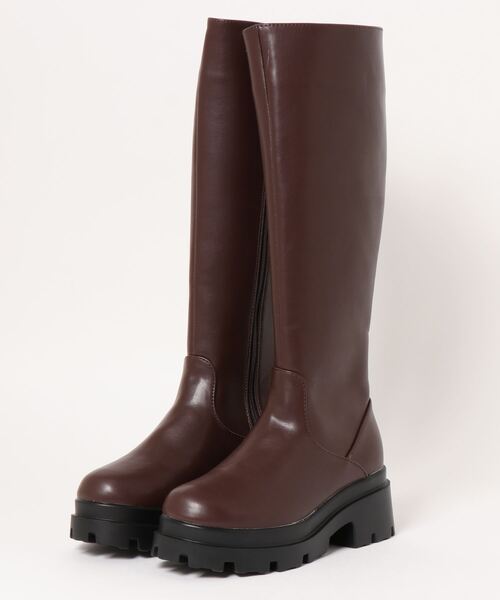 KOBE LETTUCE（コウベレタス）の「ロングコンバットブーツ（ブーツ・レディース・ブラウン/ベージュ/ブラック・LL/L/M/S）」の5枚目の写真