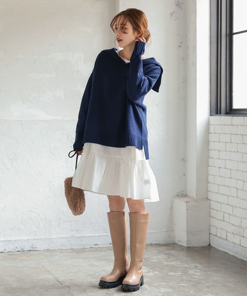 KOBE LETTUCE（コウベレタス）の「ロングコンバットブーツ（ブーツ・レディース・ブラウン/ベージュ/ブラック・LL/L/M/S）」の8枚目の写真