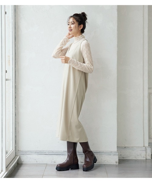 KOBE LETTUCE（コウベレタス）の「ロングコンバットブーツ（ブーツ・レディース・ブラウン/ベージュ/ブラック・LL/L/M/S）」の9枚目の写真