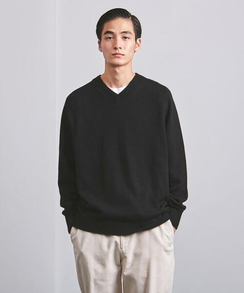 UNITED ARROWS(ユナイテッドアローズ)の「<UNITED ARROWS> ウール カシミヤ セーブル Vネックニット(ニット/セーター・メンズ・ブラック/ナチュラル・S/M/L/XL)」の9枚目の写真