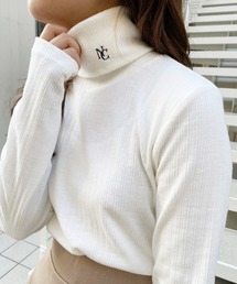 one after another NICE CLAUP | メインでもインナーでも使える！NCイニシャル刺繍ハイネックリブトップス(Tシャツ/カットソー)