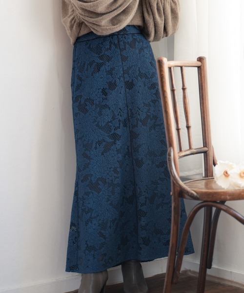 LADYMADE(レディメイド)の「パイピングジャガードレーススカート(スカート・レディース・ブラック/ブラウン/ブルー・FREE)」の3枚目の写真