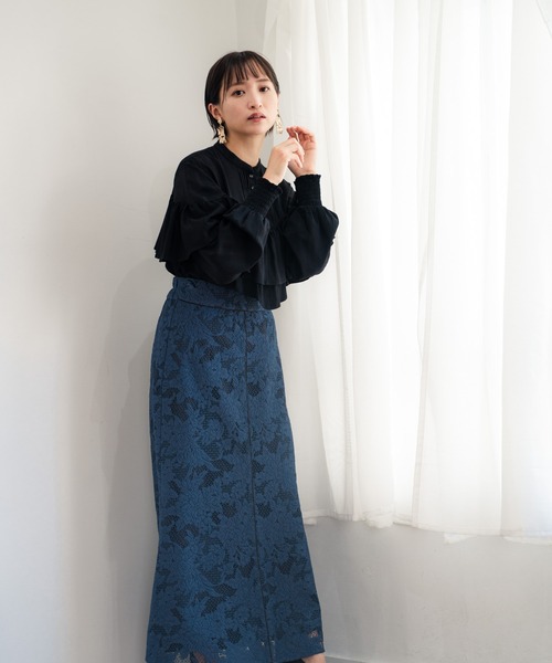 LADYMADE(レディメイド)の「パイピングジャガードレーススカート(スカート・レディース・ブラック/ブラウン/ブルー・FREE)」の10枚目の写真