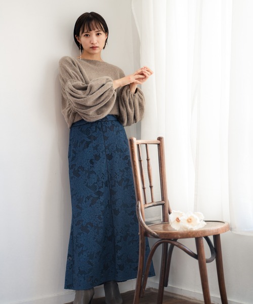 LADYMADE(レディメイド)の「パイピングジャガードレーススカート(スカート・レディース・ブラック/ブラウン/ブルー・FREE)」の6枚目の写真