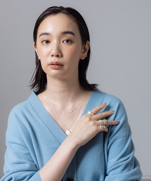 collex（コレックス）の「【Ljud/ユード】天然石コインネックレス（ネックレス・レディース・ブルー/ホワイト・フリー）」の6枚目の写真