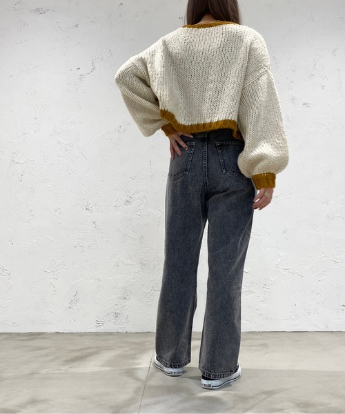 apres jour mignon(アプレジュールミニョン)の「ショート配色ニット【ZOZOTOWN限定アイテム】【11PO】(ニット/セーター・レディース・イエロー系その他/オレンジ/グリーン・X-LARGE/フリー)」の16枚目の写真