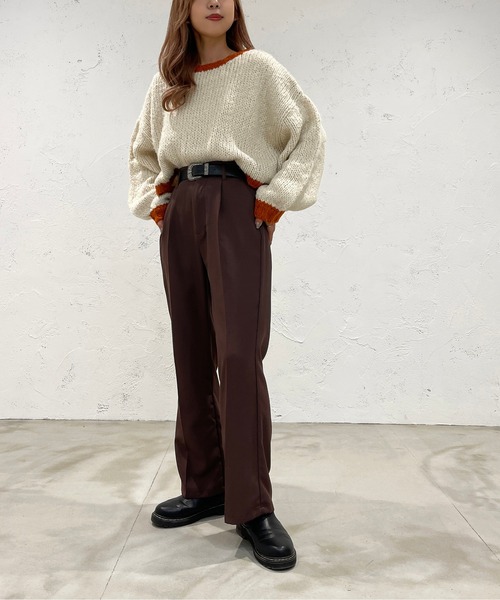 apres jour mignon(アプレジュールミニョン)の「ショート配色ニット【ZOZOTOWN限定アイテム】【11PO】(ニット/セーター・レディース・イエロー系その他/オレンジ/グリーン・X-LARGE/フリー)」の21枚目の写真