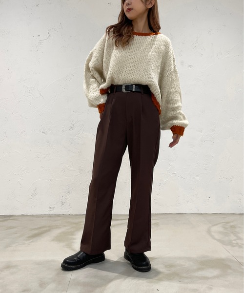 apres jour mignon(アプレジュールミニョン)の「ショート配色ニット【ZOZOTOWN限定アイテム】【11PO】(ニット/セーター・レディース・イエロー系その他/オレンジ/グリーン・X-LARGE/フリー)」の22枚目の写真