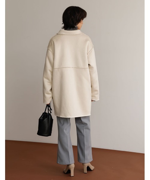 LINEA F MODELLE XL ムートンコート ベージュ ○フェイクムートンコート/MAJESTIC LEGON(マジェスティックレゴン