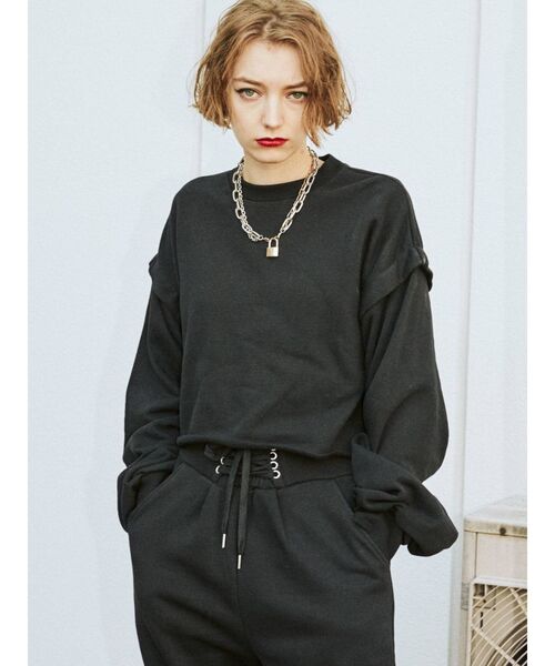 jouetie（ジュエティ）の「ショルダータックプルオーバー【セットアップ対応】（Tシャツ/カットソー・レディース・ブラック/グレー/グリーン・MEDIUM）」の16枚目の写真