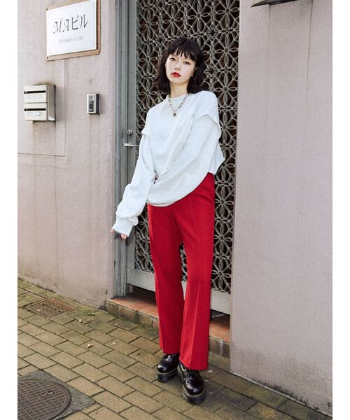 jouetie（ジュエティ）の「ショルダータックプルオーバー【セットアップ対応】（Tシャツ/カットソー・レディース・ブラック/グレー/グリーン・MEDIUM）」の10枚目の写真