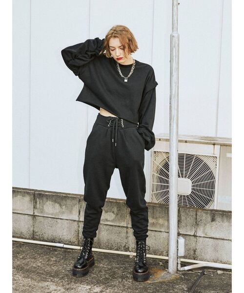 jouetie（ジュエティ）の「ショルダータックプルオーバー【セットアップ対応】（Tシャツ/カットソー・レディース・ブラック/グレー/グリーン・MEDIUM）」の17枚目の写真