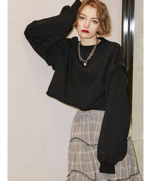 jouetie（ジュエティ）の「ショルダータックプルオーバー【セットアップ対応】（Tシャツ/カットソー・レディース・ブラック/グレー/グリーン・MEDIUM）」の15枚目の写真