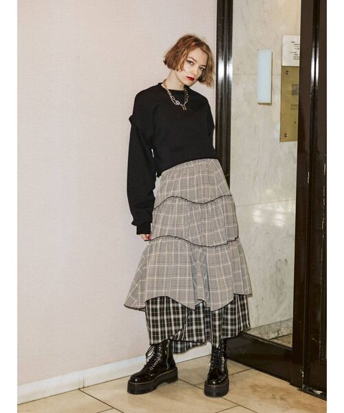 jouetie（ジュエティ）の「ショルダータックプルオーバー【セットアップ対応】（Tシャツ/カットソー・レディース・ブラック/グレー/グリーン・MEDIUM）」の13枚目の写真