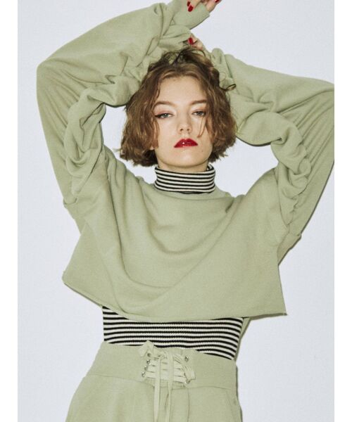 jouetie（ジュエティ）の「ショルダータックプルオーバー【セットアップ対応】（Tシャツ/カットソー・レディース・ブラック/グレー/グリーン・MEDIUM）」の19枚目の写真