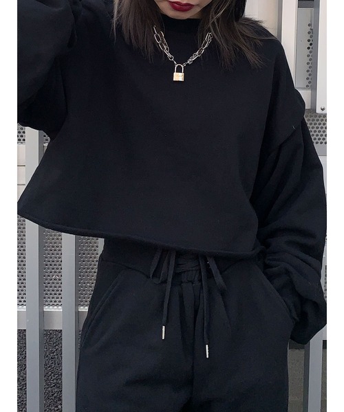 jouetie（ジュエティ）の「ショルダータックプルオーバー【セットアップ対応】（Tシャツ/カットソー・レディース・ブラック/グレー/グリーン・MEDIUM）」の4枚目の写真