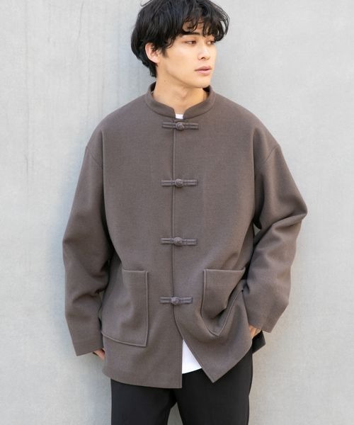 LOWRYS FARM(ローリーズファーム)の「ウールライクチャイナジャケット 257087(ノーカラージャケット・メンズ・アイボリー/チャコールグレー・MEDIUM/LARGE)」の15枚目の写真