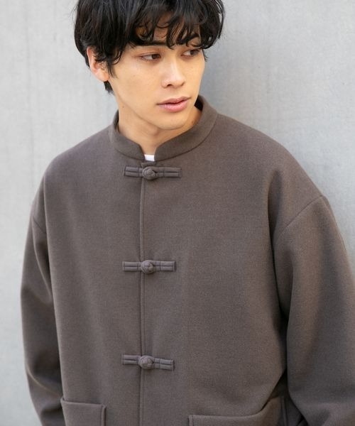 LOWRYS FARM(ローリーズファーム)の「ウールライクチャイナジャケット 257087(ノーカラージャケット・メンズ・アイボリー/チャコールグレー・MEDIUM/LARGE)」の16枚目の写真