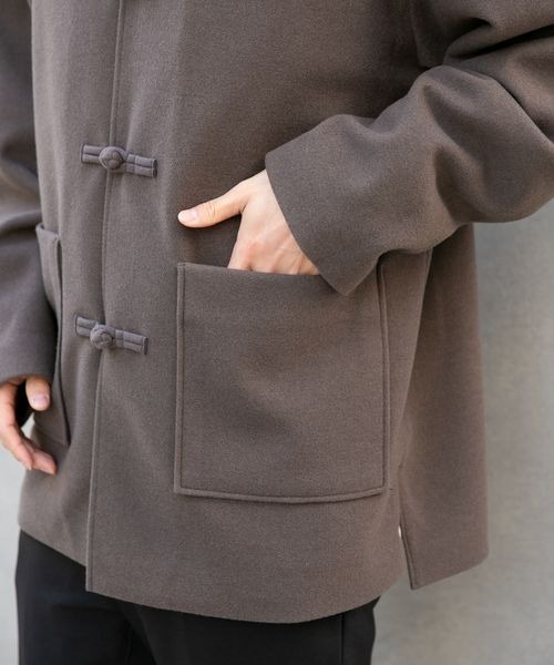 LOWRYS FARM(ローリーズファーム)の「ウールライクチャイナジャケット 257087(ノーカラージャケット・メンズ・アイボリー/チャコールグレー・MEDIUM/LARGE)」の17枚目の写真