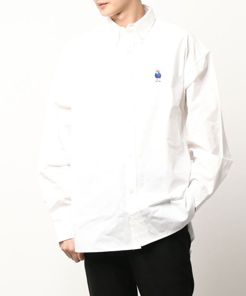 BEN DAVIS/WHITE LABEL（ベンデイビス ホワイトラベル）の「BENDAVIS/ベンデイビス/ミニゴリラ刺繍シャツ/MiniGorillaEmbroideryBigShirt（シャツ/ブラウス・メンズ・ホワイト/イエロー/ダークグリーン/ブルー・MEDIUM/LARGE）」の2枚目の写真