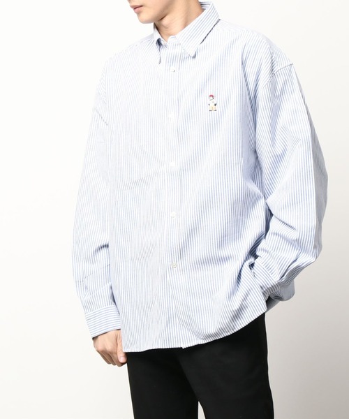 BEN DAVIS/WHITE LABEL（ベンデイビス ホワイトラベル）の「BENDAVIS/ベンデイビス/ミニゴリラ刺繍シャツ/MiniGorillaEmbroideryBigShirt（シャツ/ブラウス・メンズ・ホワイト/イエロー/ダークグリーン/ブルー・MEDIUM/LARGE）」の4枚目の写真