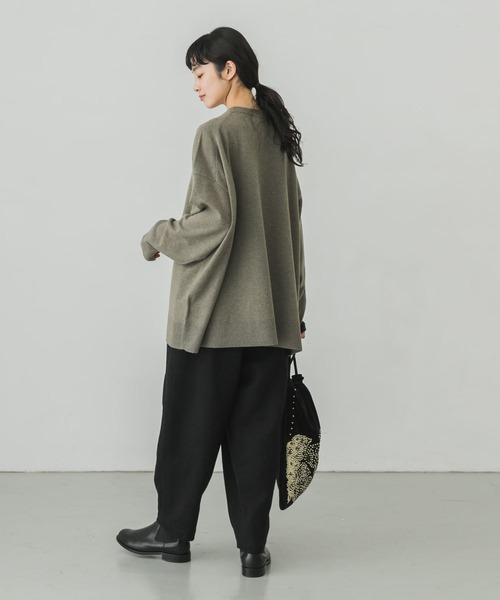 かぐれ ウールカシミヤボーダーニット
